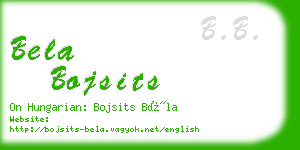 bela bojsits business card